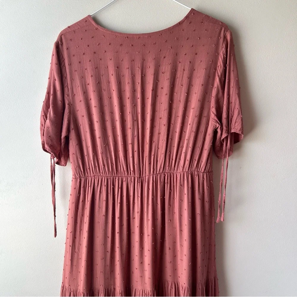 Pink Desert Tiered Boho Maxi Dress Rust